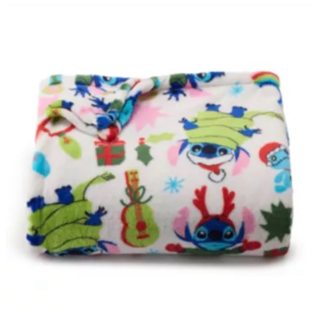 NEW Disney Holiday Oversized Plush Throw Blanket by The Big One - Stitch Lights